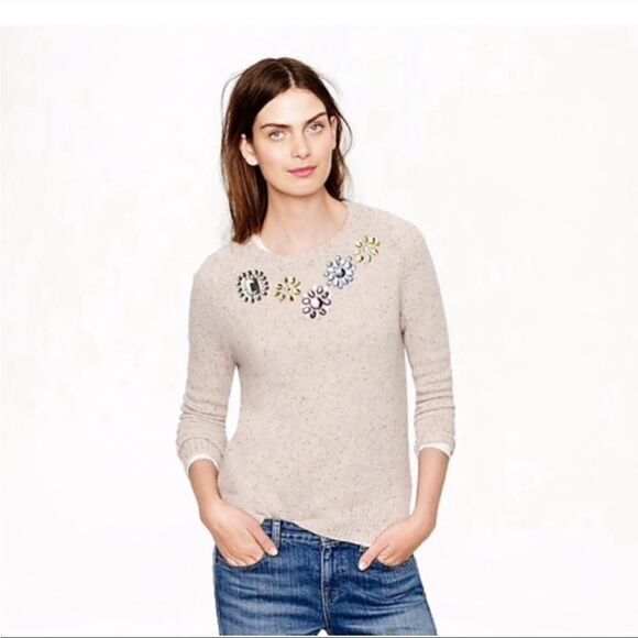 J. Crew Jeweled Donegal Wool Blend Gray Sweater Sz. S - Picture 7 of 7